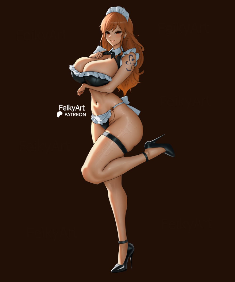 FeikyArt's tweet photo. Nami maid https://t.co/fcdlUzJE8U
