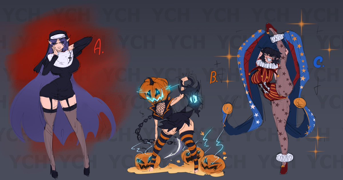 amarii_am's tweet photo. [Open] YCH Halloween Costumes https://t.co/p2GkOXaKzK