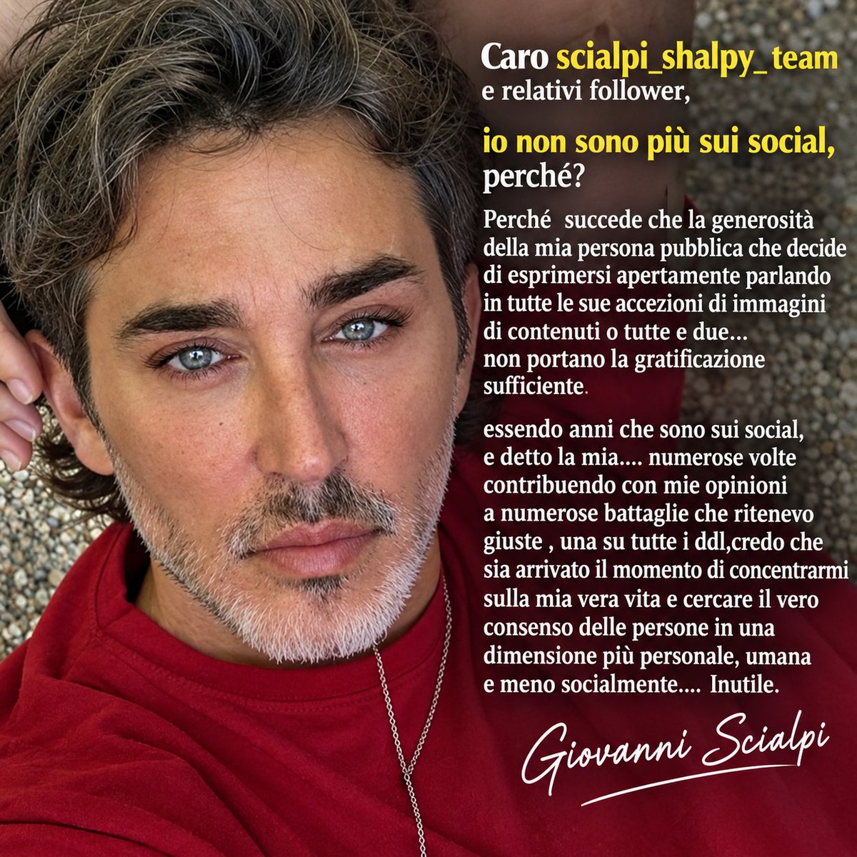 scialpifans's tweet photo. Lettera aperta di #Scialpi ai suoi follower
#shalpy #social #instagram #socialnetwork https://t.co/rsQHEIUF1I