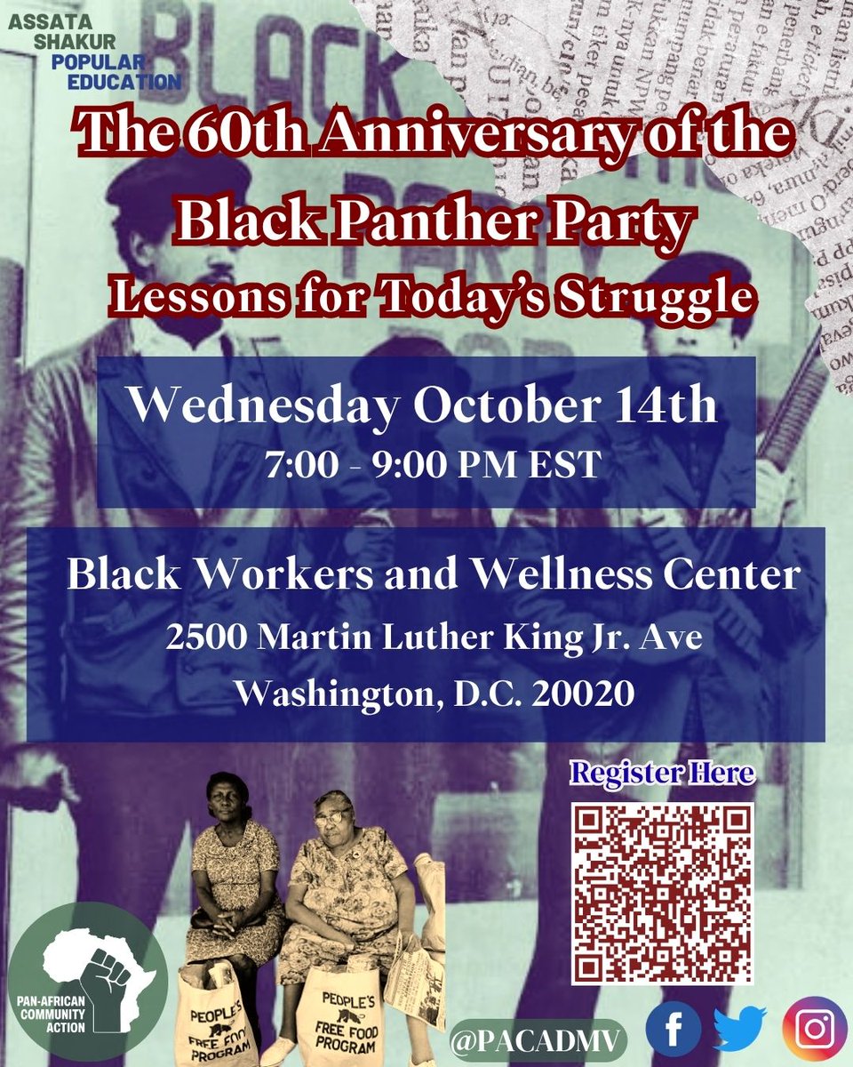 Netfafree's tweet photo. Announcing @PACAdmv's next Assata Shakur Popular Education session. Moving beyond romanticized images and popular misconceptions, we’ll critically explore the Panthers’ strategies, contradictions, and shortcomings to draw lessons for organizing today. Check it out... https://t.co/c0XfDlmQdh