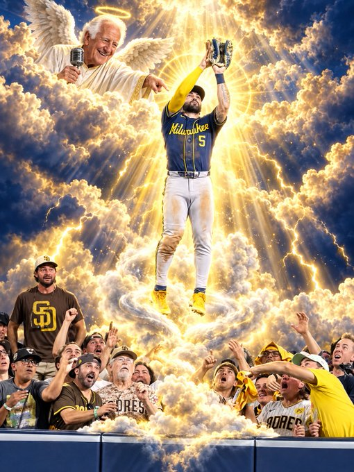 prettyblossom70's tweet photo. @Brewers Did something really seem to fall out of that fan's glove? https://t.co/gJi0FkArnh