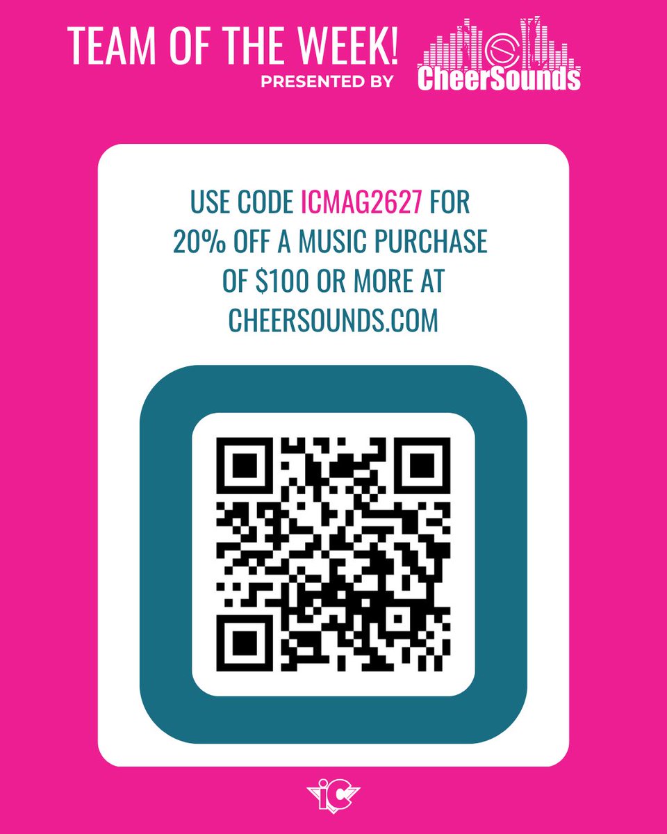 InsideCheer's tweet photo. 📣📣📣 Our team of the week, Presented by CheerSounds Music, is Hero CAts from Cheer Athletics Omaha!Looking for your teams next music mix? Visit https://t.co/Uto0C5UZe4 to get started and use code ICMAG2627 for 20% off a purchase of $100 or more, valid through May 31, 2027. https://t.co/nvzj4nXAyg