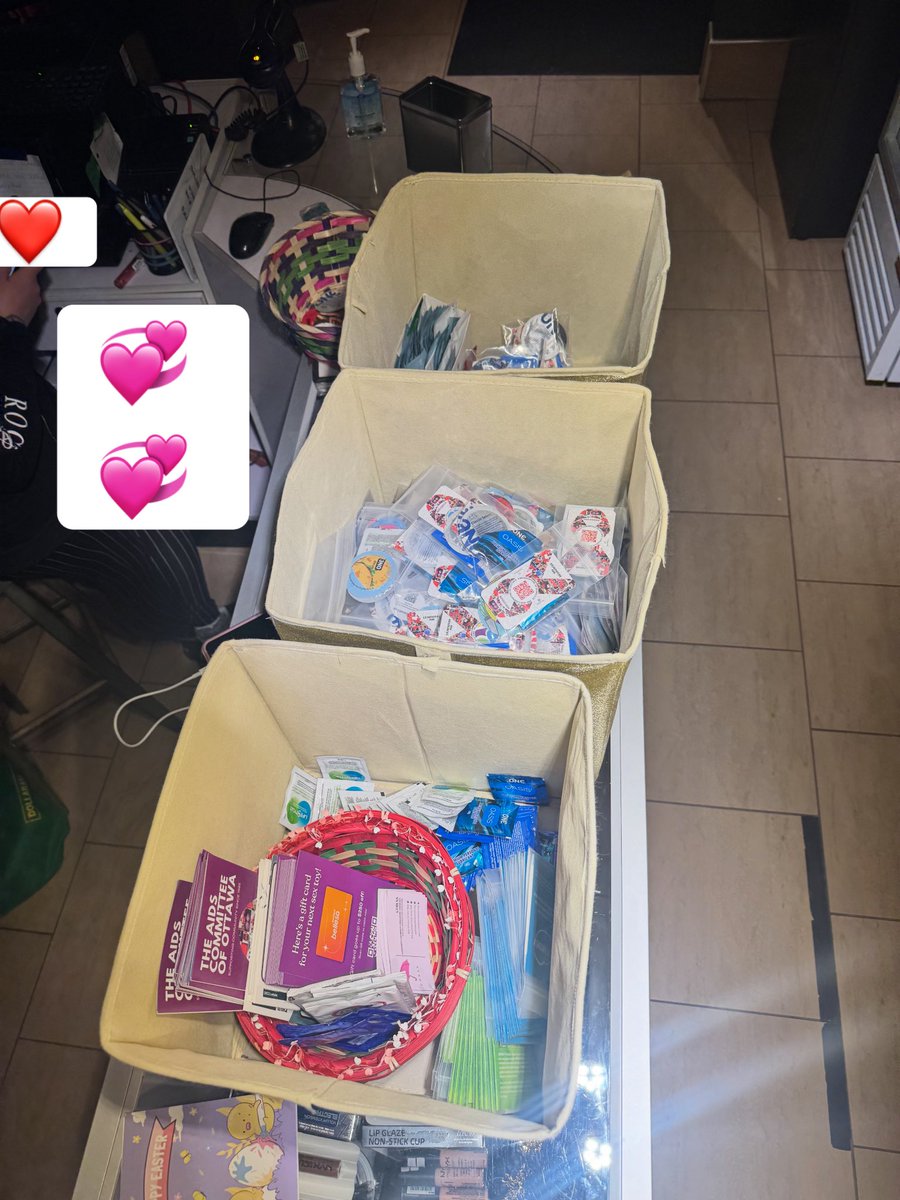 corasottawa's tweet photo. Restocking safer sex supplies at our walk in, huge thanks to the Aids Committee of Ottawa for providing us with so many supplies! The support takes a massive burden off our board having to personally buy these supplies to keep up with demand. 💕💞 #sexworkiswork #ottawa https://t.co/gMDHxRQ3Qh