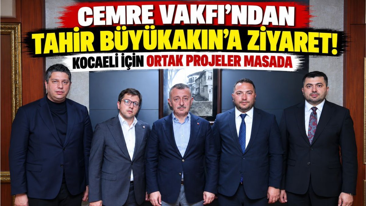 TvKocaeli's tweet photo. Cemre Vakfı’ndan Tahir Büyükakın’a ziyaret! Kocaeli için ortak projeler masada www.​kocaelitv.​com.​tr/cemre-vakfindan-tahir-buyukakina-ziyaret-kocaeli-icin-ortak-projeler-masada #Kocaeli #CemreVakfı #TahirBüyükakın https://t.co/IZU3vD1OL5
