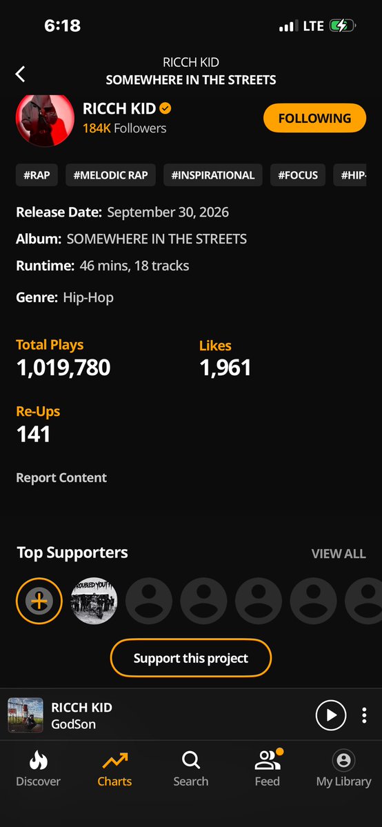 LonelyTimeLess's tweet photo. a million streams already. let’s keep going 🔥🔥

#SOMEWHEREINTHESTREETS https://t.co/NI9vVNGVtu