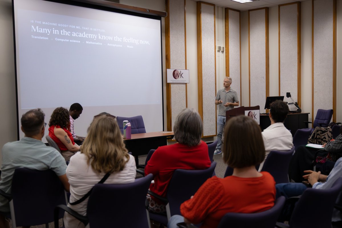 FSUartssciences's tweet photo. Last Thursday, assistant professor of computational linguistics Thomas Juzek (@FSUSciComp) kicked off Research in Conversation: The @FsuModern Colloquium Series!

During his presentation, titled "What’s Left to Write? Richter’s Grey, the Machine’s Em Dash—and What Makes Us Us,” Juzek explored what it means to be human amid the rise of AI-generated work, specifically writing.

To keep an eye out for upcoming events in the @FloridaState Department of Modern Languages and Linguistics, visit https://t.co/0yujoRhJBP.

@FSUWinthropKing