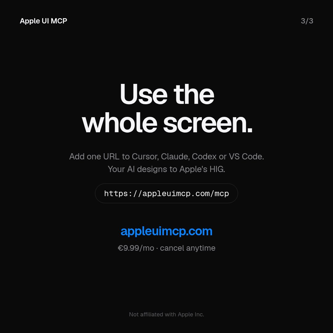 TrueSmartTech's tweet photo. A lot of iPad apps are just stretched iPhone apps: one long column, a full-width button, a tab bar across 1180px.
Apple UI MCP review: 47/100. Sidebar + detail on system type: 82/100.
€9.99/mo, cancel anytime
Link below ↓

#ipad #ipados https://t.co/twIi8ETweZ