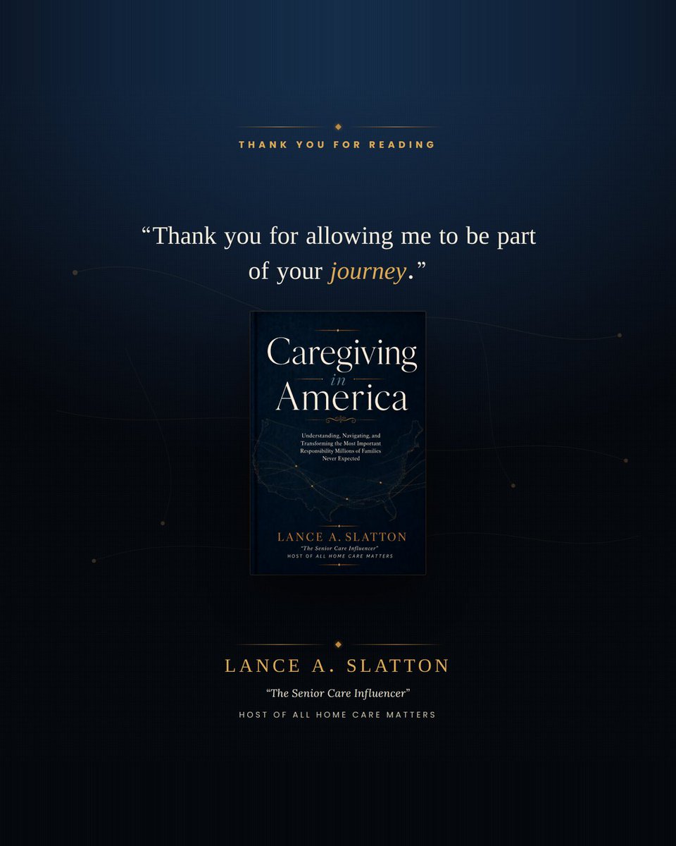 allhcms's tweet photo. 💙📚 “Thank you for allowing me to be part of your journey.”

For Lance A. Slatton (@lanceaslatton), Caregiving in America represents more than a book. It represents a lifelong commitment to helping families navigate aging, Alzheimer's disease, dementia, and the challenges of caregiving.

🇺🇸 Drawing upon his personal caregiving journey and years of professional experience in senior care, Lance created this comprehensive 766-page resource to educate, empower, and support family caregivers across America.

❤️ Every caregiver has a story. Every family deserves support. And every caregiving journey matters.

🌐 Discover the official book website:

https://t.co/y7McaRy4dA

#caregiving #familycaregiver #caregiversupport #seniorcare #aginginplace #dementiacare #longtermcare