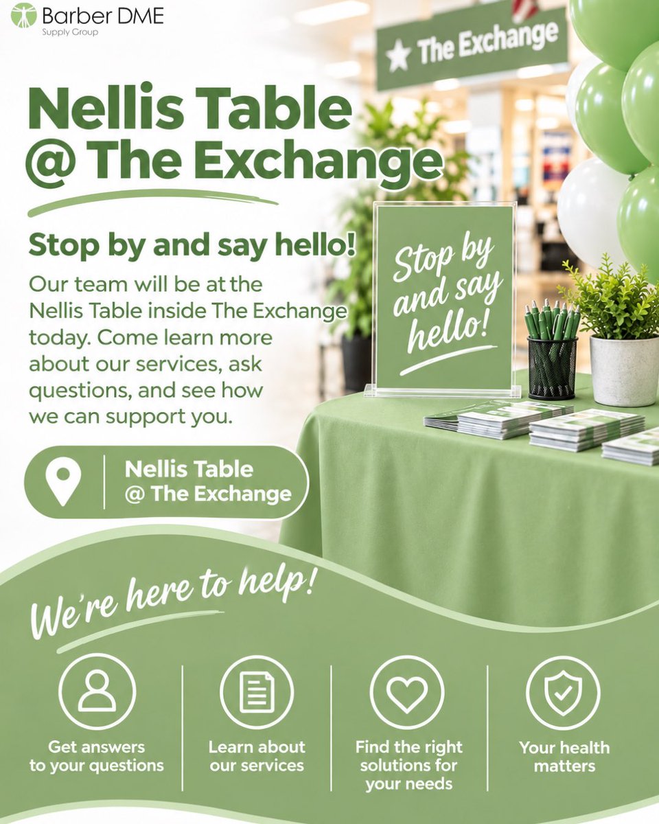 BarberDME's tweet photo. Knowing where to turn for medical equipment can make things easier. Barber DME offers solutions for sleep therapy, mobility, compression, women’s health, orthopedic care and more.
Learn more: https://t.co/NgGw2eNfEY
#DME #MedicalEquipment #HealthcareSupport #NellisAFB https://t.co/Hh87jFXe3M