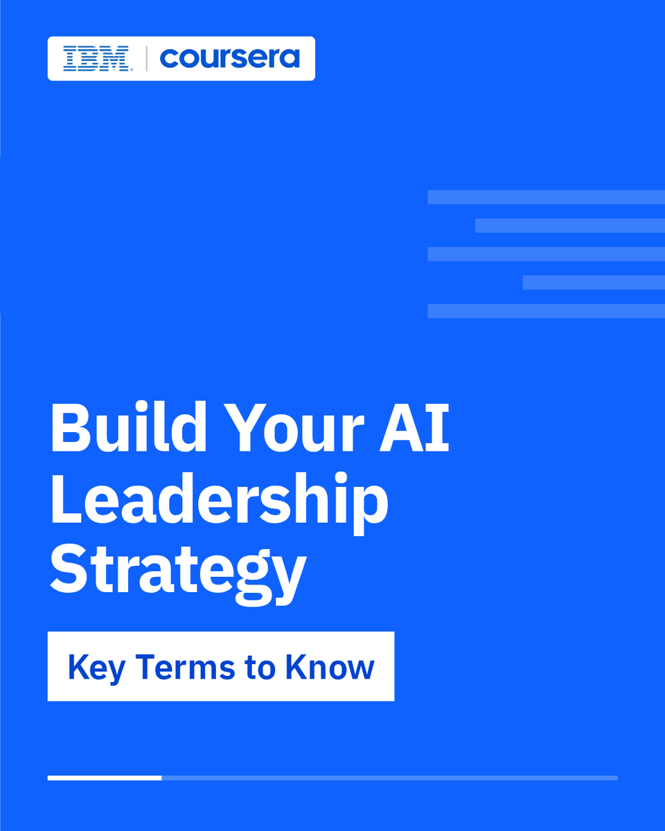 CognitiveClass's tweet photo. How do you build the skills at the core of AI leadership strategy?

By learning how to turn broad business goals into a focused, defensible AI strategy

Knowing how to prioritize the right use cases and prove their value is what sets great leaders apart. Here are a few key terms to know when connecting business goals to AI priorities:
- Value-Feasiblity-Risk Matrix
- Weighted Composite Scoring
- Defensible Prioritization

Want to learn more about how to build your AI leadership strategy?
Enrol here 👉 https://t.co/KnFjz6FnA2

#ai #aileadership #coursera #ibm #ibmcourses