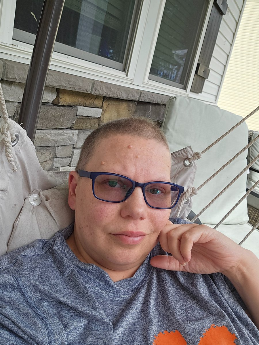 LLarramore's tweet photo. Beautiful day! Hair growing back! Found out yesterday that I dont have to do maintenance chemo after all. I will just have some radiation to the spot that started all this in my skin, and hopefully that will be that! Find a reason to smile today! :) https://t.co/SEHuSgDKs5
