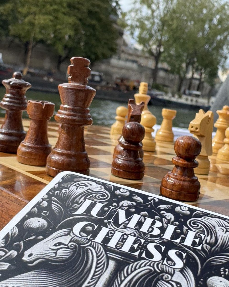 JumbleChess's tweet photo. The prototype is here. Jumble Chess, in our hands for the first time: the box, the modifier cards and their illustrated backs.

You'll be able to buy the game from February 2, 2027, the day our Kickstarter campaign opens.
#chess #boardgames

https://t.co/7FB0yRxJJ7 https://t.co/kJbXQIDXTC