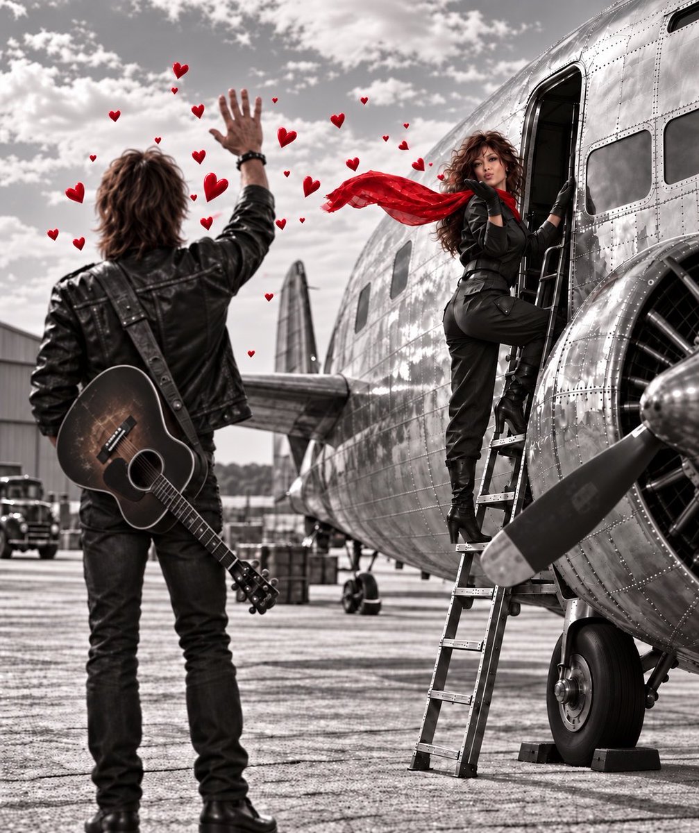 KimSanchez6412's tweet photo. A little love left on the runway… just enough to follow you home, baby. ❤️✈️
#MeAndRichie #CrimsonKisses #SoftGoodbye #RichieSambora
ᴹᵃᵈᵉ ʷⁱᵗʰ ᴬᴵ https://t.co/YFDR40Hzk5