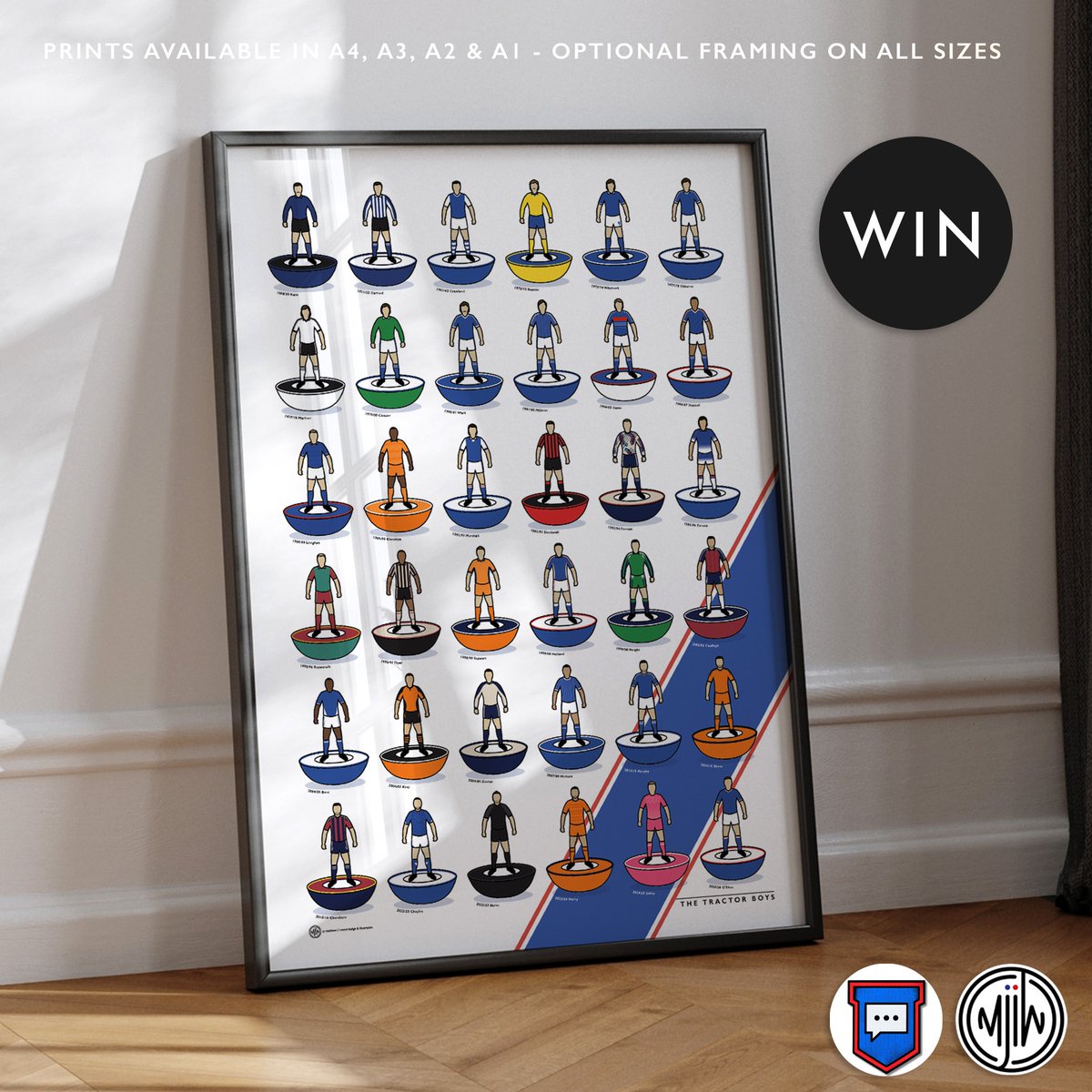 BlueMondayITFC's tweet photo. 👕 #ITFC KIT HISTORY PRINT GIVEAWAY!!
We're teaming up with @matthewjiwood to give away a copy of his brilliant new Ipswich Town kit history print.
To enter:
💙+🔄 Like and repost this post
🤞 We'll announce the winner on Sunday night. Good luck!