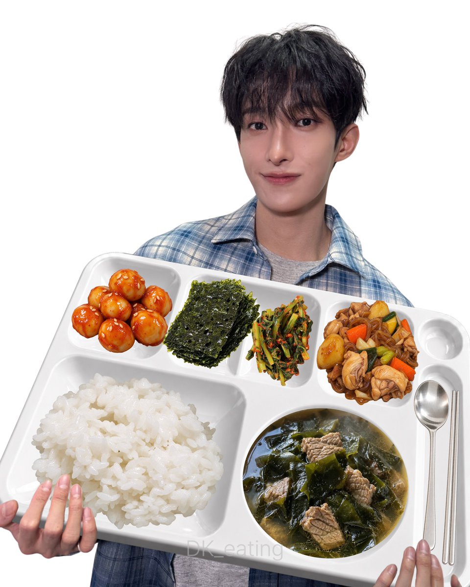 DK_eating's tweet photo. 261009 (금) 중식 🧑🏻‍🩰〰️

백미밥
미역국
안동찜닭
메란볶이
구운김
열무김치

이번 주도 고생해써 행보칸 휴일 보내 !
감기 조심하기 🥹🤧😷 !!!!!

#이석민의식판 #도겸 #DK #seventeen #세븐틴 https://t.co/emDg7FaKbD