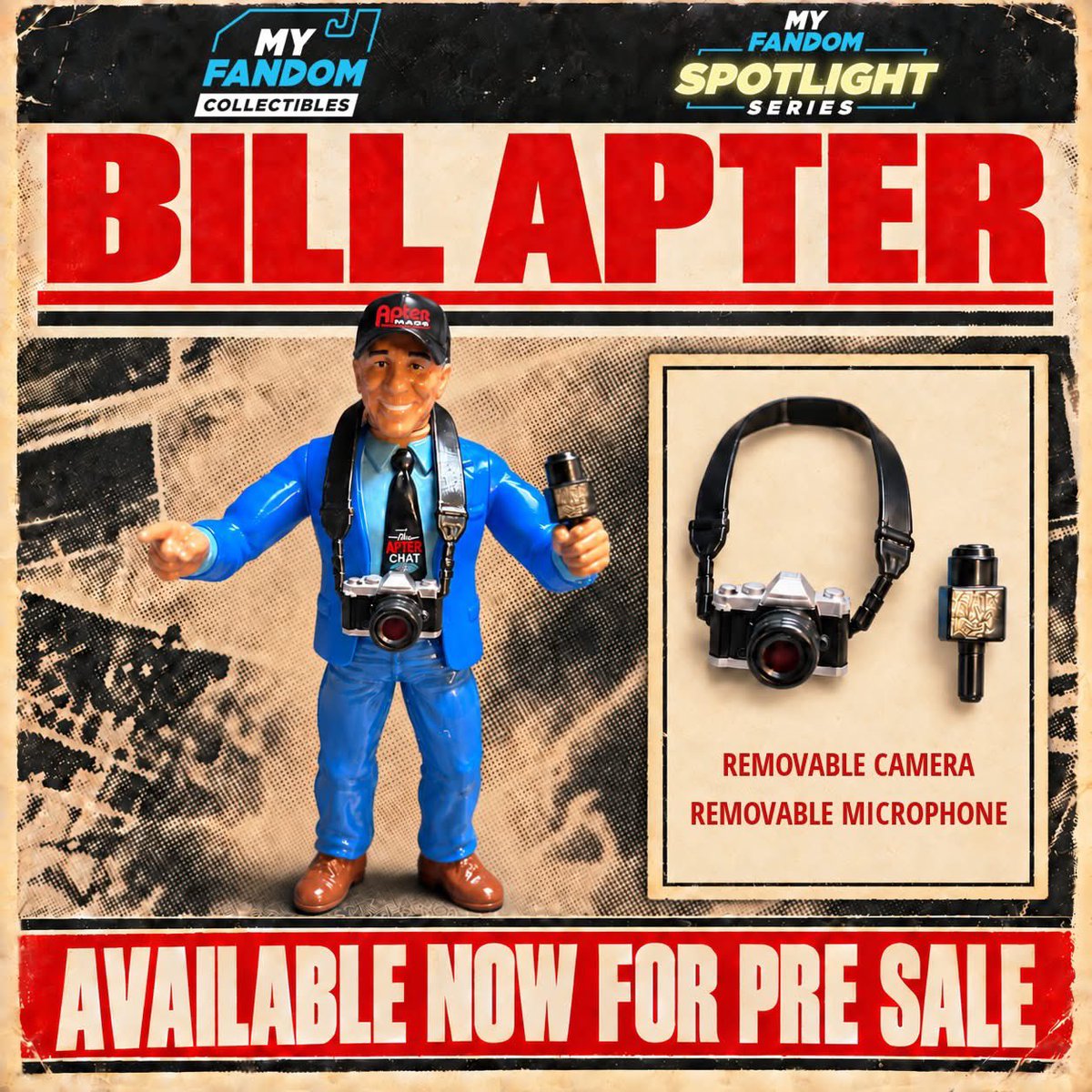 MajorWFPod's tweet photo. You can now purchase the new @apter1wrestling figure from @MFCollectibles!

Will he be interviewing, writing stories about, and photographing your fig fed?

https://t.co/z9fKEniIxU

#ScratchThatFigureItch https://t.co/YVjtaz3mPE