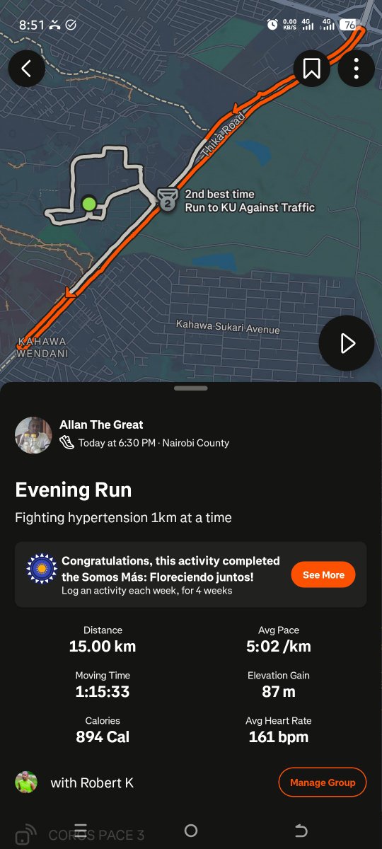 allan_the_great's tweet photo. Blood Pressure has been spiking but I am just concentrating on my runs. The road to Stanchart Marathon continues. Fighting hypertension 1km at a time
#RunningWithSoleAC #RunningWithTumiSole
#TrapnLos
#FetchYourBody2026
#runchat
#ukrunchat https://t.co/Wkl54PGsgH