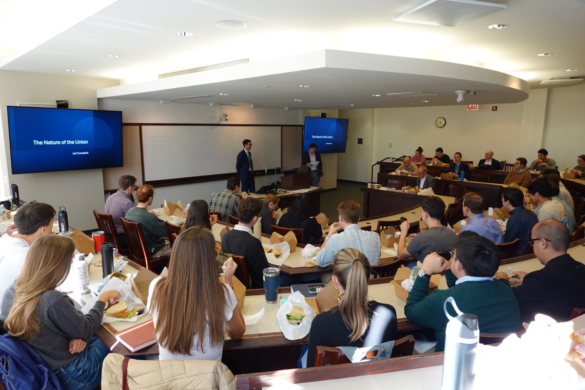 UChicagoConLaw's tweet photo. On Monday, the Constitutional Law Institute welcomed Professor Judd Campbell of Stanford Law School for “The Nature of the Union: A Semiquincentennial Commemoration.”

Professor Campbell surveyed the competing historical positions on whether the Constitution created a sovereign nation, a league of sovereign states, or something in between, traced them to earlier fights over the colonies’ status within the British empire, and highlighted why the question still matters for modern constitutional interpretation.

Thank you to everyone who joined us! 🏛️