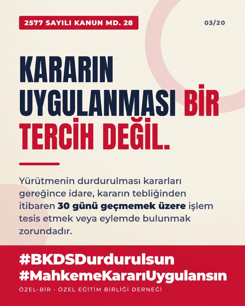ozel_egitim's tweet photo. Kararı uygulamak, sektörden önce kamu görevlilerinin lehine!!!
Adâleti öldürdüğün gün devlet ölür!!!
@tcmeb mahkeme kararını bekliyoruz. @tcbestepe @RTErdogan @abakingurlek @adalet_bakanlik 
#BKDSDurdurulsun #MahkemeKararıUygulansın https://t.co/AszrcWaD2a