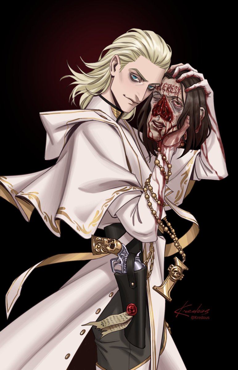 kredous's tweet photo. Mervyn loves his job. He doesn't disdain brutal interrogations and staining his white attire. https://t.co/ck3AWtoDDe