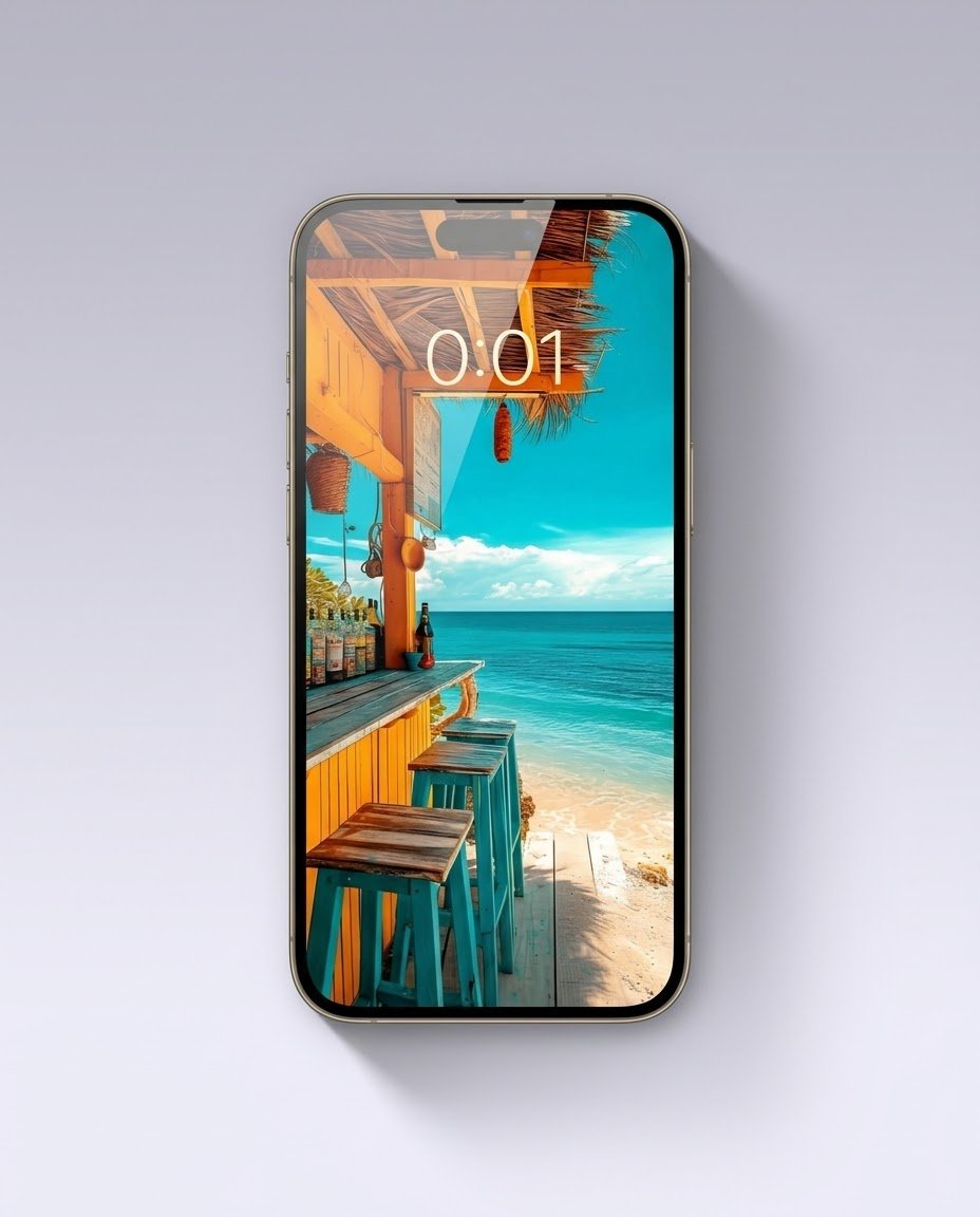 DailyWallsHub's tweet photo. The ultimate beach day is just a screen-tap away. 🏖️☕️
Imagine sipping coffee here with the ocean breeze. Pure bliss! Give your device that fresh, sunny vibe it needs. ✨🌅
📲 Bookmark this lock screen setup!
#PhoneWallpaper #TropicalAesthetic #BeachBar https://t.co/K0fIueI1yl
