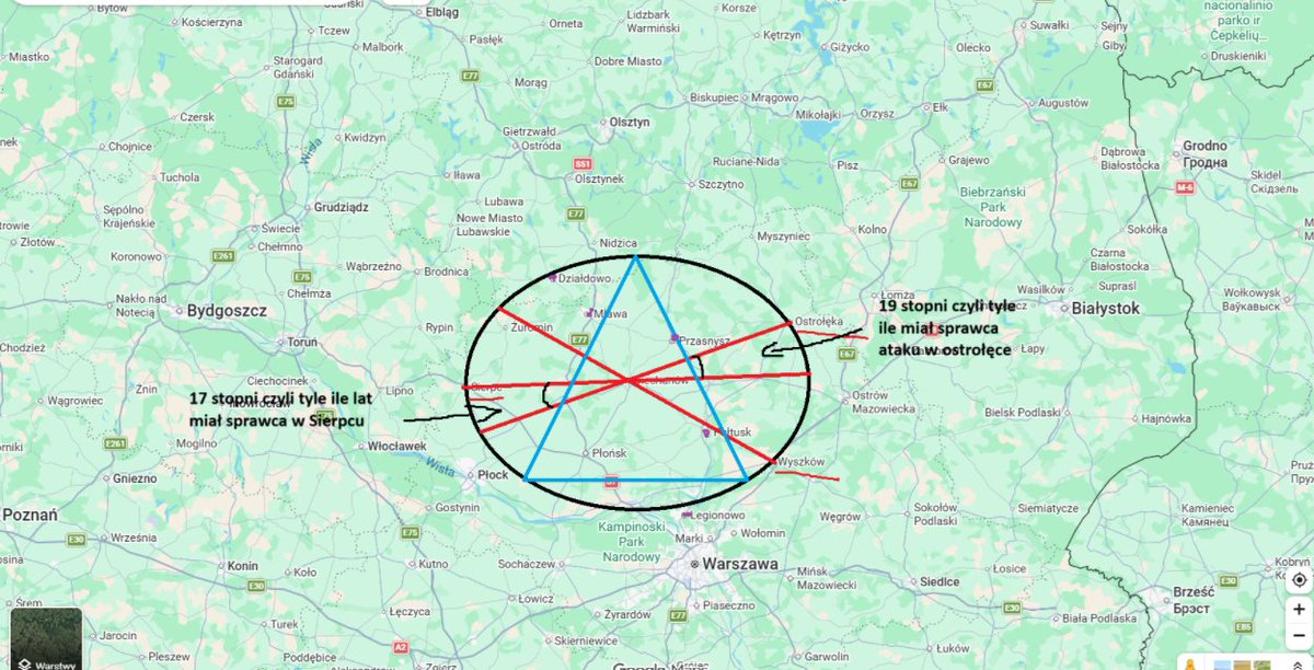 kandra_percs's tweet photo. na fioletowo zaznaczyłem punkty ktore wyjatkowo są zagrozone gdyz leza na kole i trojkacie "zamachowym", warto zaznaczyc ze katy miedzy cieciwami odpowiadaja wiekowi sprawcow. przypadek? nie sądze. https://t.co/me0bnMrBJK