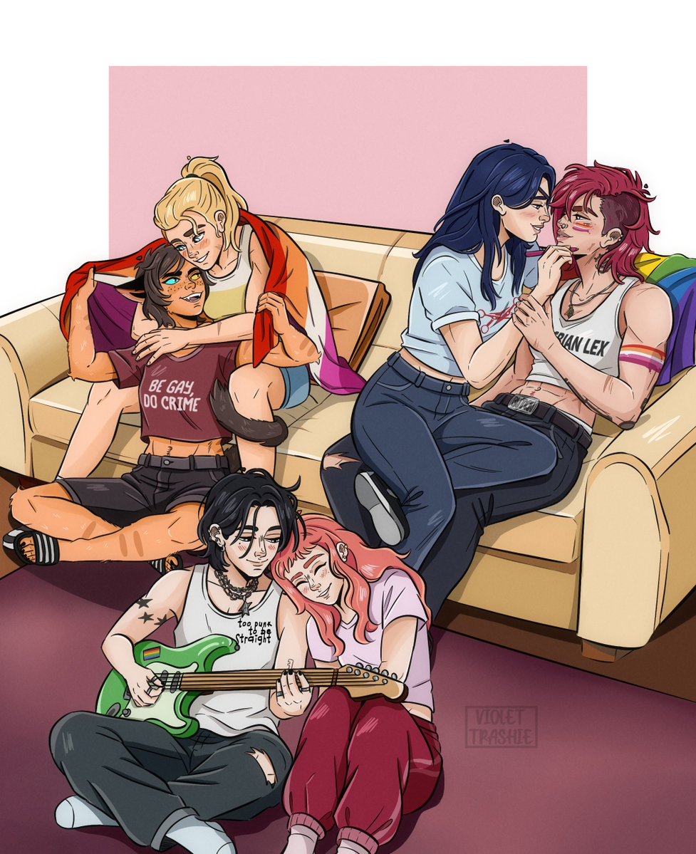 Violetrashie's tweet photo. happy international lesbian day to my favs couples and all of you ✨ https://t.co/jDvJBTs2wh