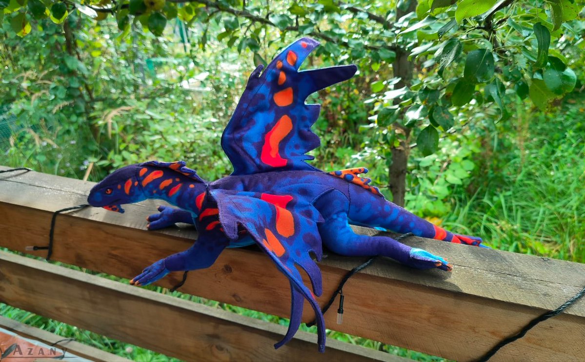 Azany_artist's tweet photo. Tropical Dragon plushie. Based on Mandarin fish ^^ https://t.co/cYs5eB6ATS