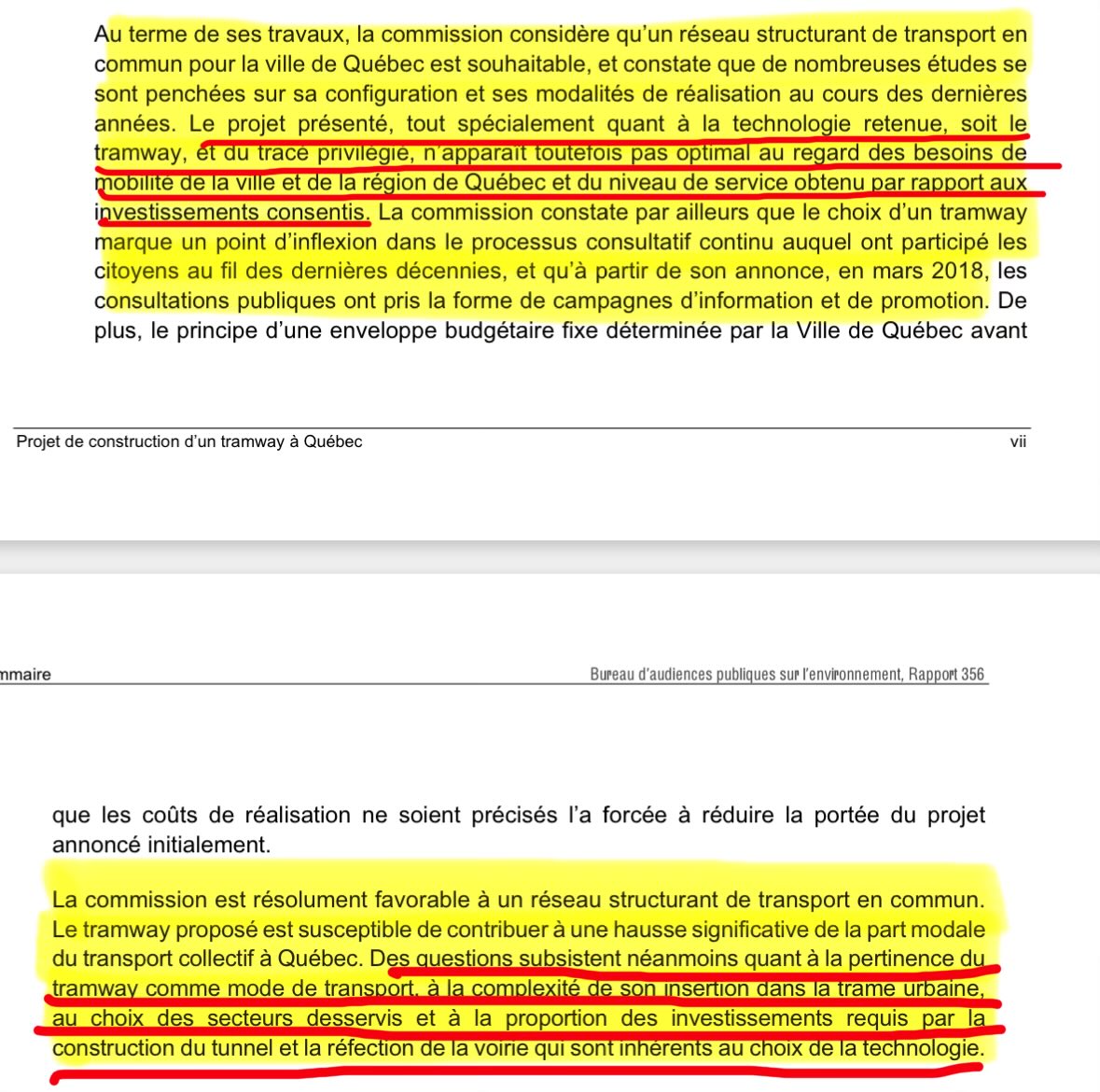 JacintheEveArel's tweet photo. Monsieur le maire Marchand, vous mettez de l’avant les retombées du tramway alors que son prix cible reste à établir.

Les 7,6 milliards annoncés constituent une estimation de planification susceptible d’être révisée. La conception détaillée et le prix cible doivent être présentés au gouvernement en 2027. Pendant ce temps, les travaux préparatoires avancent et l’excavation du tunnel a été devancée.

Vos chiffres méritent aussi quelques précisions. Les 78 000 « emplois » correspondent à des années-personnes de travail cumulées, incluant l’activité immobilière anticipée jusqu’en 2045. Une personne travaillant dix ans représente dix années-personnes. L’étude précise elle-même que les emplois soutenus ne correspondent pas à un décompte d’emplois créés.

Les 9,5 milliards de « retombées » comprennent 4,2 milliards associés à de futurs investissements immobiliers. Ce total mesure de la valeur ajoutée anticipée; il ne constitue pas un bénéfice net de 9,5 milliards pour les contribuables.

Le guide méthodologique du ministère des Transports explique précisément pourquoi cette distinction compte : même un projet inutile peut créer des emplois et générer des retombées économiques. Leur existence ne suffit donc pas à démontrer qu’un investissement est judicieux.

Quant aux 3 500 personnes à l’heure, il s’agit d’une capacité de transport annoncée. Pour évaluer les bénéfices, il faut notamment connaître les gains de temps et le nombre d’automobilistes supplémentaires qui choisiront le transport collectif.

En 2020, le BAPE recommandait de ne pas autoriser le projet en l’état et demandait notamment une comparaison du coût complet par déplacement, avec et sans projet, intégrant l’ensemble des coûts publics. Des études et des modifications ont suivi. Mais les chiffres de votre publication ne répondent pas à cette question économique fondamentale.

Quelle analyse actualisée permet de comparer les gains de mobilité du projet actuel à l’ensemble de ses coûts et aux autres solutions possibles? À plusieurs milliards de dollars, cette démonstration mérite d’être au cœur du débat public. Faire circuler de l’argent pendant un chantier ne suffit pas à démontrer que les contribuables en auront pour leur argent.