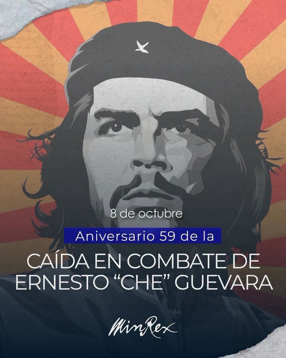 AmadorBorrego's tweet photo. A 59 años de su caída en combate, el Che sigue siendo bandera. Su ejemplo, pensamiento y conducta revolucionaria continúan inspirando a quienes luchan por un mundo de justicia, dignidad y solidaridad.
#CheVive #ArtemisaJuntosSomosMás https://t.co/KJ9jSBKVbb