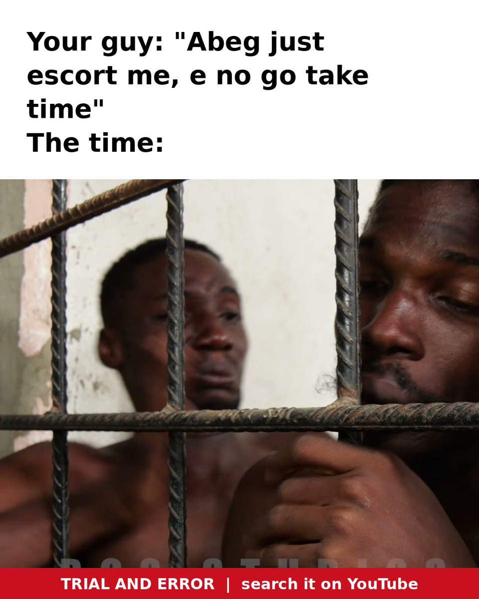 BCSStudiosTV's tweet photo. Na why I no dey follow anybody go anywhere again ππ
How e take reach this level? Watch TRIAL AND ERROR, full Nollywood comedy FREE on YouTube π¬
Search "TRIAL AND ERROR BCS Studios" on YouTube
#Nollywood #NaijaMemes #TrialAndError https://t.co/BhjhL6Poii