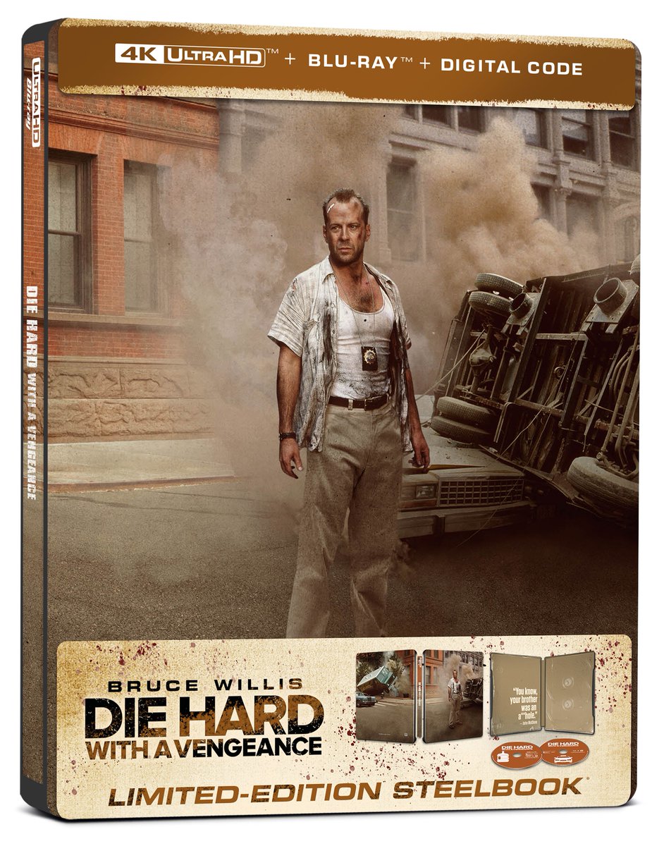 BillHuntBits's tweet photo. Who had this on their #4K #UltraHD bingo card? Disney is re-issuing DIE HARD in 4K Steelbook on 12/1, along with DIE HARD 2 and DIE HARD WITH A VENGEANCE for the very first time! And yeah, the packaging artwork sucks. But still! @thedigitalbits https://t.co/v1RuFHFCRw