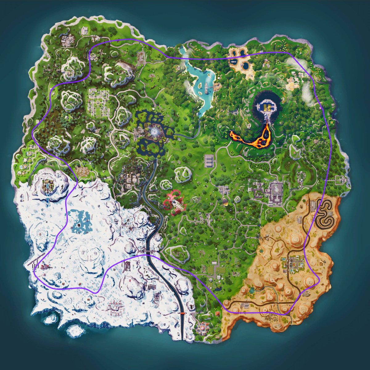ZxnthLight's tweet photo. This is the full path for The Floating Island in #Fortnite OG!

Keep in mind, there was no eventflag for it so there is no precise way of tracking it. If it follows chapter 1's timeline however, it should appear back at the starting point on the day of The End event (~5th Dec) https://t.co/7ESjxrWowg
