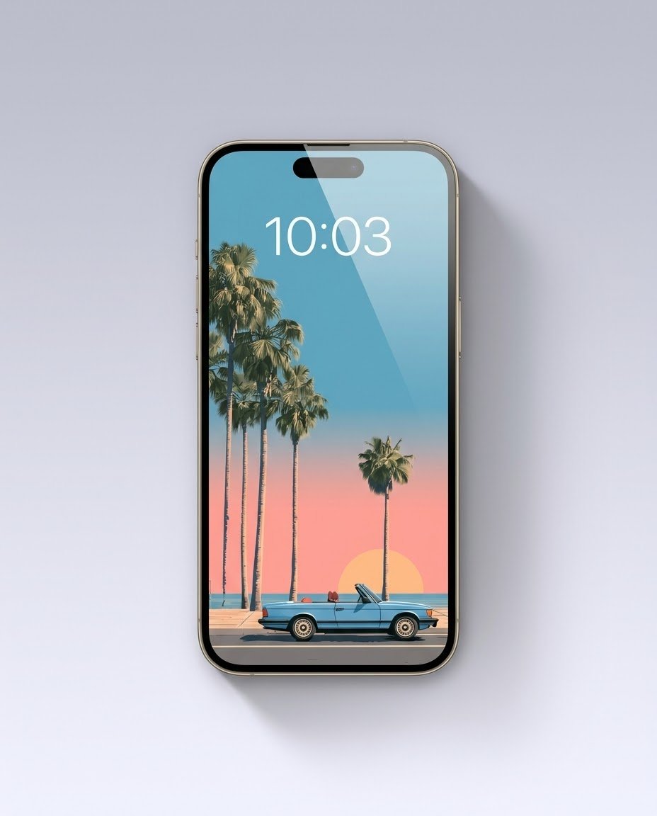 glitchyhub's tweet photo. Golden hour cruising down the coastal highway. 🌴🌅
Vintage vibes, tall palm trees, and a classic convertible against a pastel sunset. The ultimate summer aesthetic for your screen! ✨🚗
📲 Bookmark this lock screen setup!
#PhoneWallpaper #RetroAesthetic #CaliforniaVibes https://t.co/omTrgpCH2j