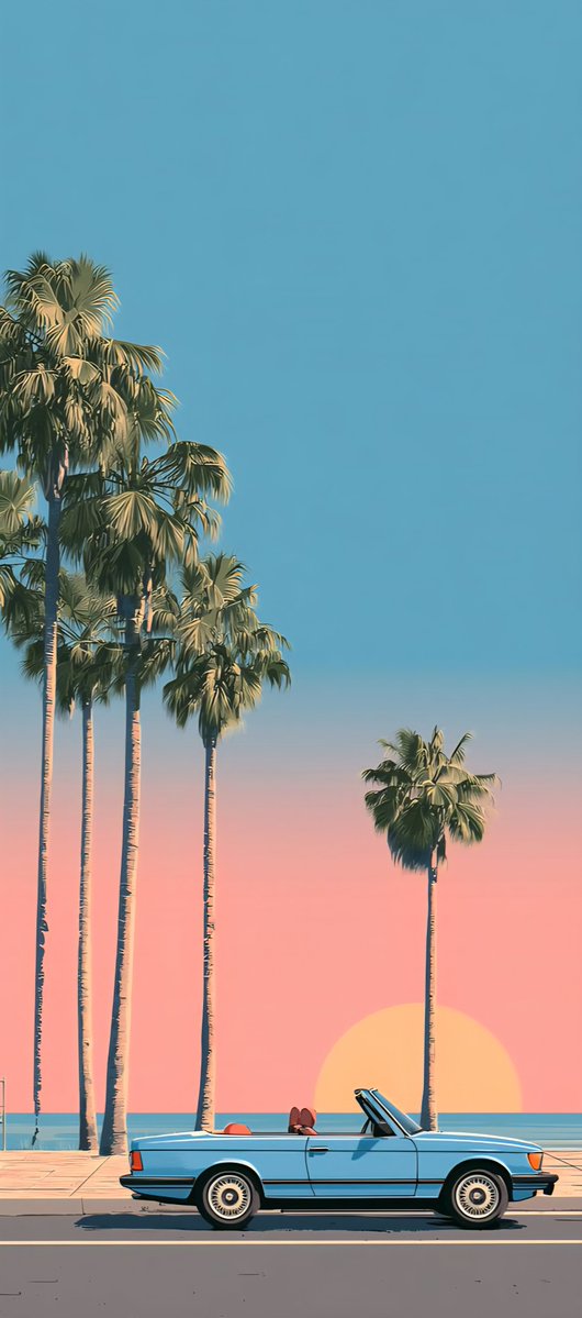 glitchyhub's tweet photo. Golden hour cruising down the coastal highway. 🌴🌅
Vintage vibes, tall palm trees, and a classic convertible against a pastel sunset. The ultimate summer aesthetic for your screen! ✨🚗
📲 Bookmark this lock screen setup!
#PhoneWallpaper #RetroAesthetic #CaliforniaVibes https://t.co/omTrgpCH2j