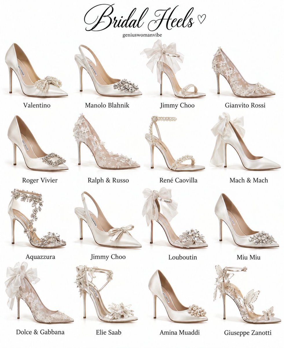 geniuswomanvibe's tweet photo. pick your favorite bridal heels https://t.co/lB9gfzs6CS