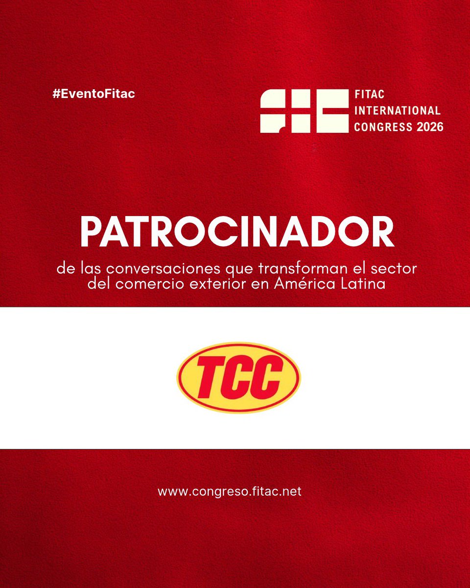 FITACNAL's tweet photo. #FIC2026 📣 @TCCcolombia estará en el Fitac International Congress, el punto de encuentro donde las empresas que mueven el comercio exterior, la logística y el transporte ponen sobre la mesa los temas que están definiendo la industria. 🇨🇴

En Cartagena, su presencia hará parte de una conversación que reúne experiencia, visión y actores con capacidad de transformar lo que viene para el sector. 🔝

Reserva tu cupo ahora 👉 https://t.co/yqRumDqcJ5

#cartagena #congreso #comercioexterior