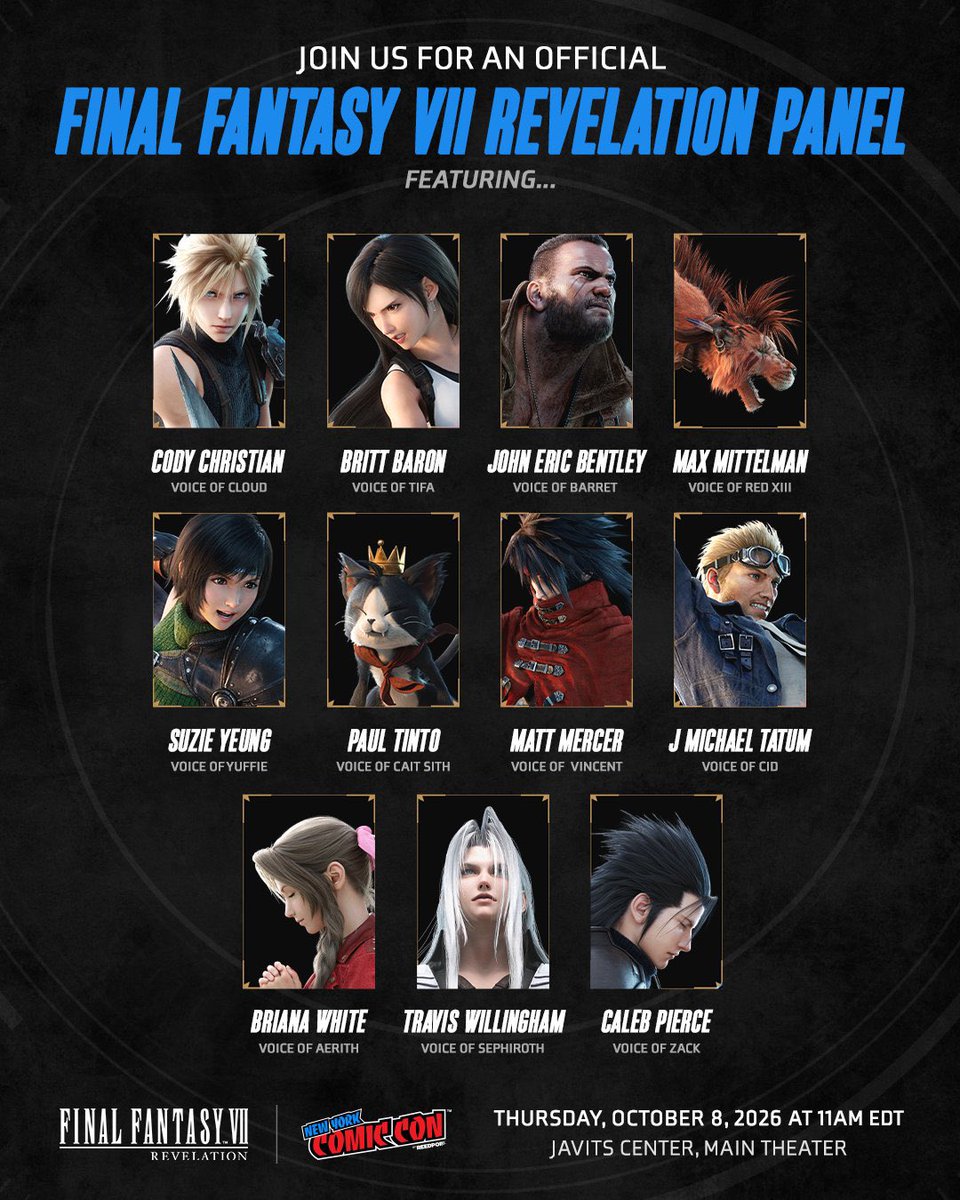 nhamaguc's tweet photo. NYCC was the first time so many of our key North American voice actors were able to gather together. Unfortunately, I wasn’t able to attend due to scheduling, but I’m truly grateful to everyone who came to the event. Thank you for your continued support!😁

#FF7R https://t.co/bmAtoaeJbq
