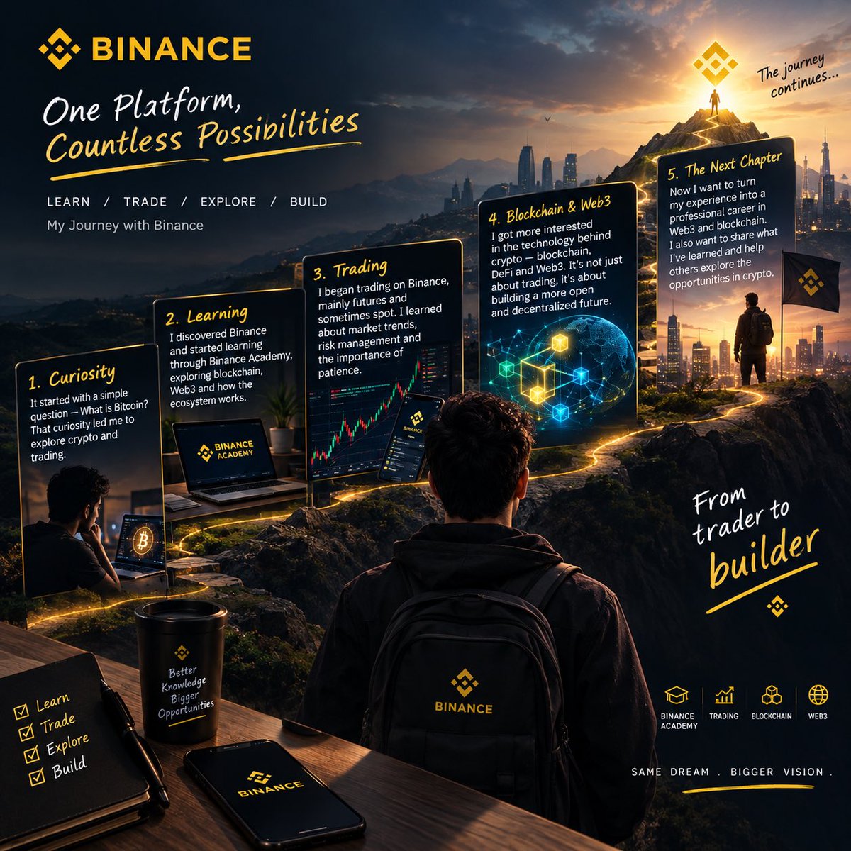 mdsaad204's tweet photo. My crypto journey started with curiosity about Bitcoin. I started learning the basics and gradually began trading on Binance mainly futures and sometimes 
I started learning about blockchain and how decentralized technology change the way we use digital assets.
#MyBinanceJourney https://t.co/d3yw4ZhTKD
