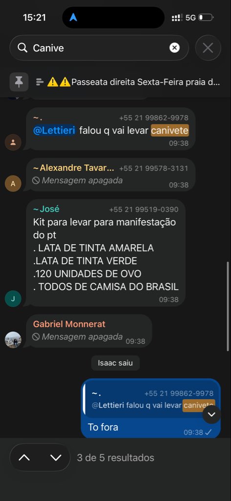lettieri_gl's tweet photo. Sou lettieri rapaziada. Estou sendo repercutido na internet pois supostamente eu disse q ia levar canivete, sendo que foi outra pessoa que disse isso.

5 membros foram banidos do grupo, 2 (um deles era falando do canivete) foram banidos por discurso violento. SEGUE AS PROVAS! https://t.co/WiUiY5Eua6