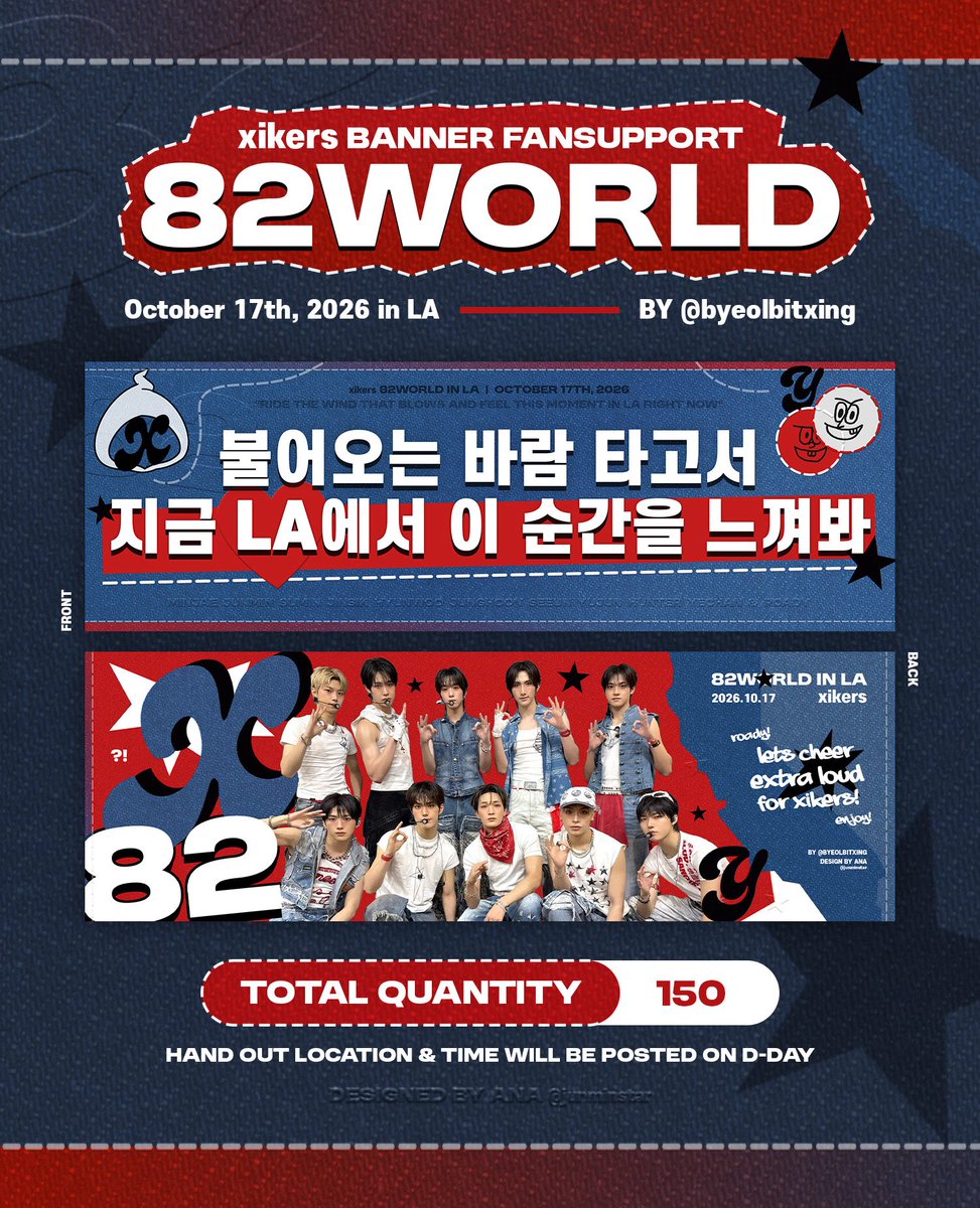 byeolbitxing's tweet photo. — 𝘅𝗶𝗸𝗲𝗿𝘀 82𝗪𝗢𝗥𝗟𝗗 𝗕𝗔𝗡𝗡𝗘𝗥 𝗣𝗥𝗢𝗝𝗘𝗖𝗧

I’m excited to announce a small banner project for roadys to support xikers at 82world !

❤️ — 150 BANNERS
💙 — Time and Location will be announced day of ~

#xikers #싸이커스 #82WORLD #82WORLDLA #hello82PRESENTS #hello82 https://t.co/mWzwSs1gnr