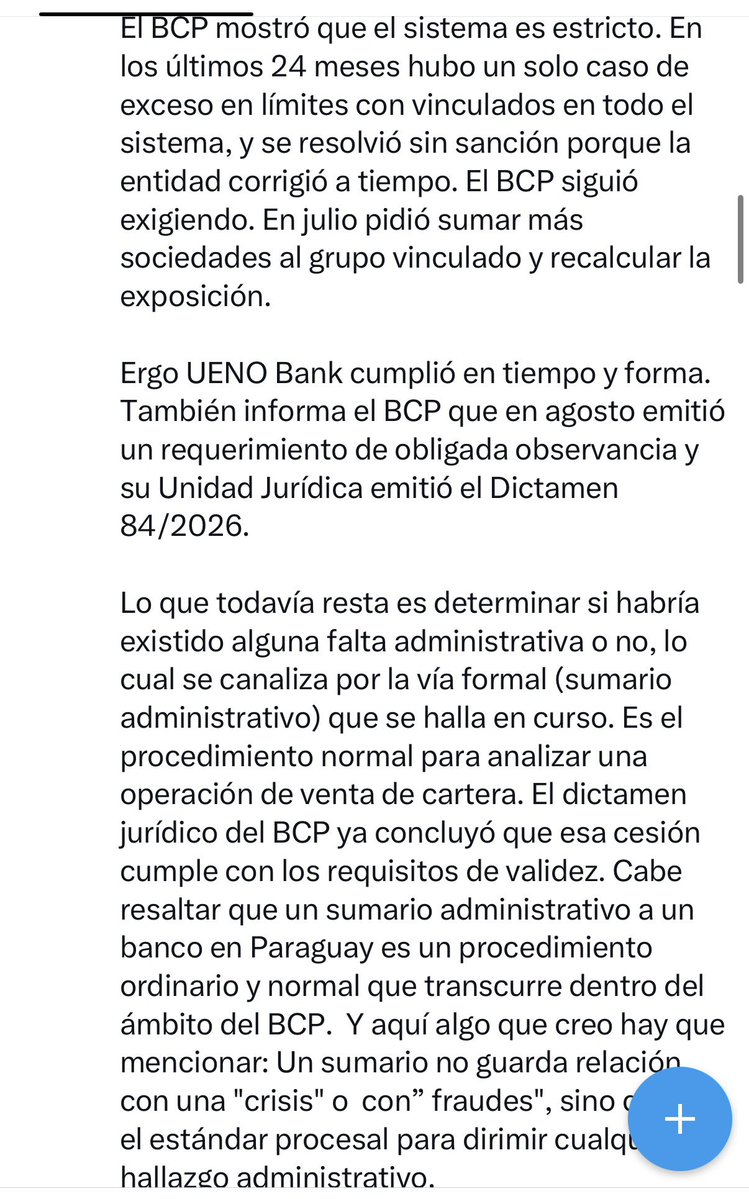 Directo_Py's tweet photo. 📝 DIONISIO AMARILLA: "UENO GOZA DE BUENA SALUD, NO HAY CRISIS"

Tras informe del @BCP_PY, el senador dice que el Central actuó "en tiempo y forma" y que sumario es proceso ordinario. Exceso de exposición fue corregido en plazo legal, afirma.

@uenopy @DionisioAmarill https://t.co/tvt0UZLIJe