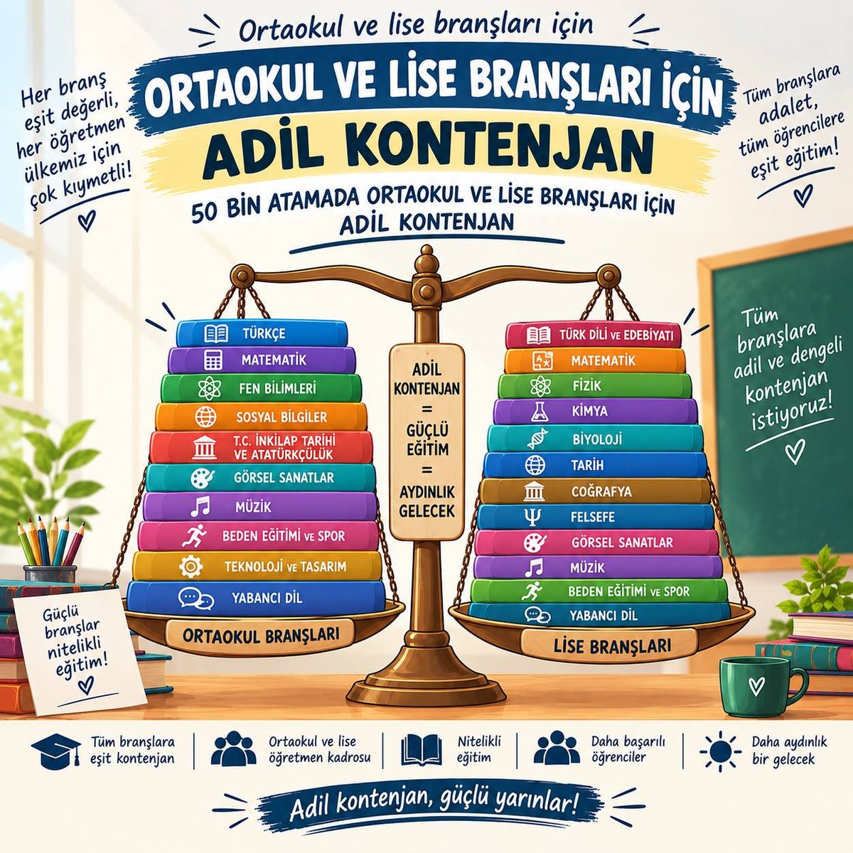 MilenaaFranz's tweet photo. Yüksek dereceler yapıp kısıtlı kadro sayıları yüzünden beklemek istemiyoruz. 50 bin genel kontenjan ilan edilmeli, mağduriyet yaşayan lise ve ortaokul öğretmenlerimize adil kontenjan sunulmalıdır!
@dbdevletbahceli @saffetsancakli @irfan6487 @sdolgun01
#AdilBranşAgs50BinBahçeliden https://t.co/XbkfzQfq1S