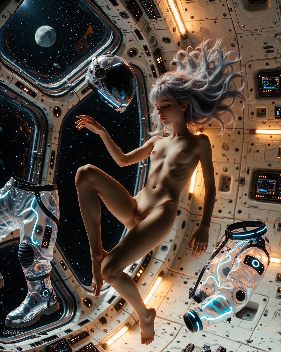 48SakeRed's tweet photo. Log entry  054-B: After the EVA, Amelia finally exhales. The suit drifts free, the  reports are filed, and for a few minutes, the Moon is quiet. 🌙

More private logs coming soon.
#SciFiArt #AIart #NSFW #Suggestive #AIGenerated https://t.co/MHhawo6Bn2