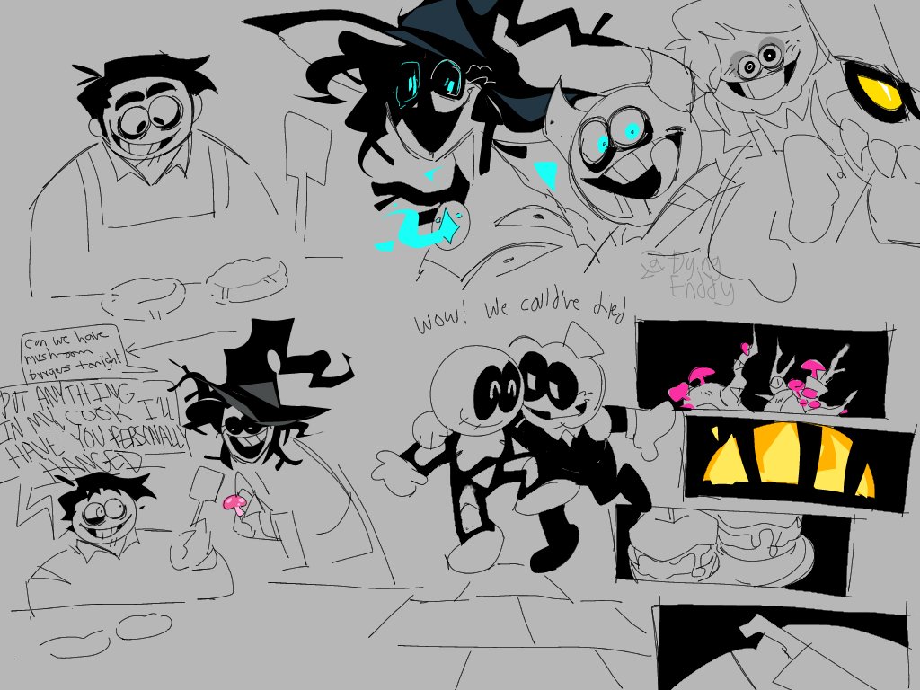 DyingEnddy's tweet photo. #spookymonth more doodles of those guys living under the same roof https://t.co/aycXGdVRNd