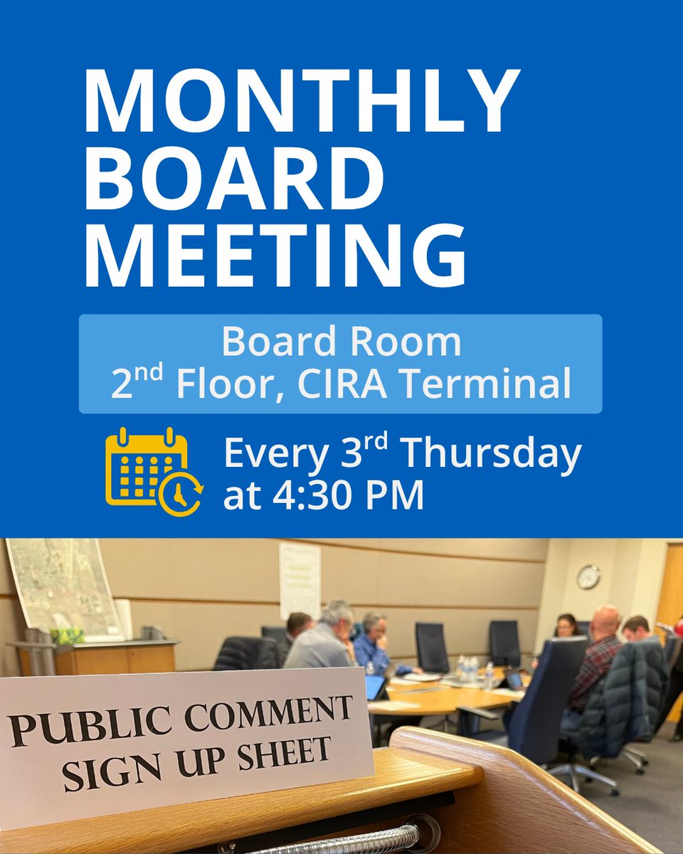 FlyCIRA's tweet photo. Monthly Airport Board Meeting 📅 

The Board of Commissioners of the Central Illinois Regional Airport Authority meets on the 3rd Thursday of every month at 4:30 PM in the boardroom of the Airport Authority offices.

🛫 The public is welcome.
ℹ️Learn more: https://t.co/WDvHIRkG4d https://t.co/URrr3BzW78