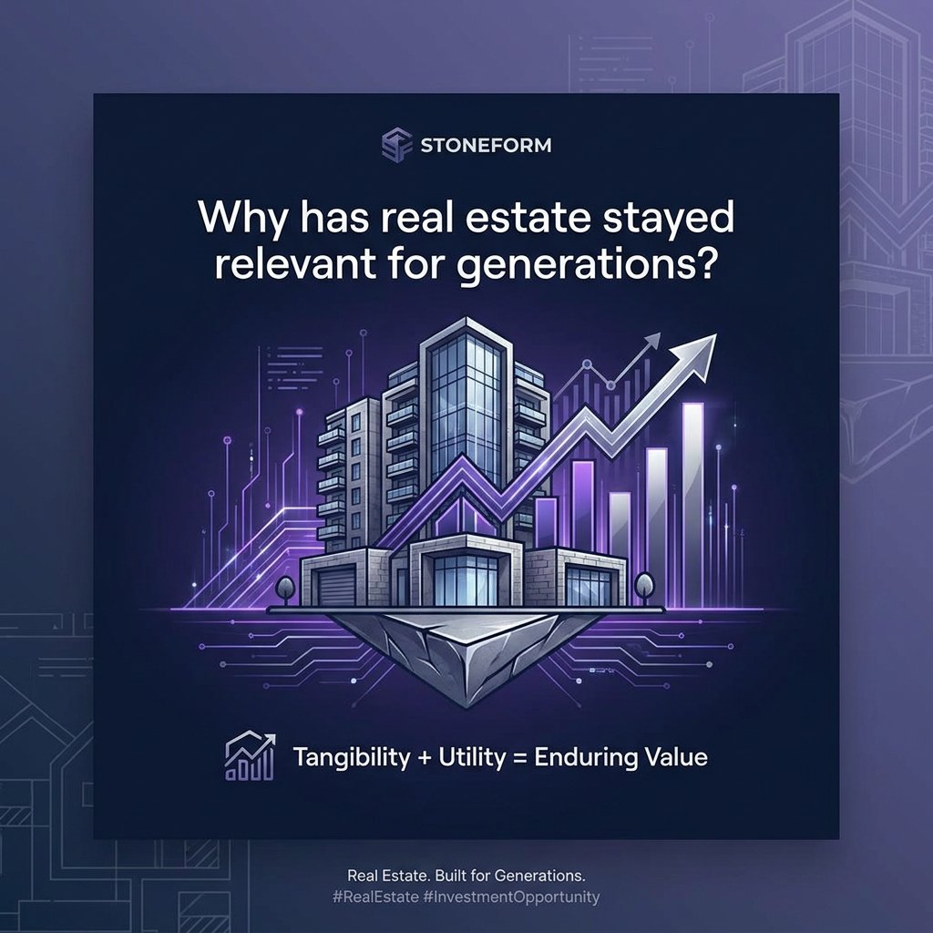 ICOstoneform's tweet photo. Real estate has always been a cornerstone of wealth building. But what makes it so enduring?  

One answer lies in its tangibility and utility. Unlike more volatile asset classes, real estate provides a physical, lasting presence that offers both economic utility and potential for long-term ownership. 
The demand for land and buildings remains consistent, driven by population growth and urban development.  Additionally, real estate can serve as a hedge against market fluctuations. It’s not just about owning property; it’s about understanding how assets you can see, touch, and use, continue to hold value across generations.  

At STONEFORM, we’re exploring how technological advancements like tokenisation democratize access to this critical asset class. We enable you to think about property not just as a haven but a digital opportunity.  Curious about the role real estate can play in your future? 

Follow us to learn more about this essential asset.  Visit https://t.co/7SMoQkMGDg