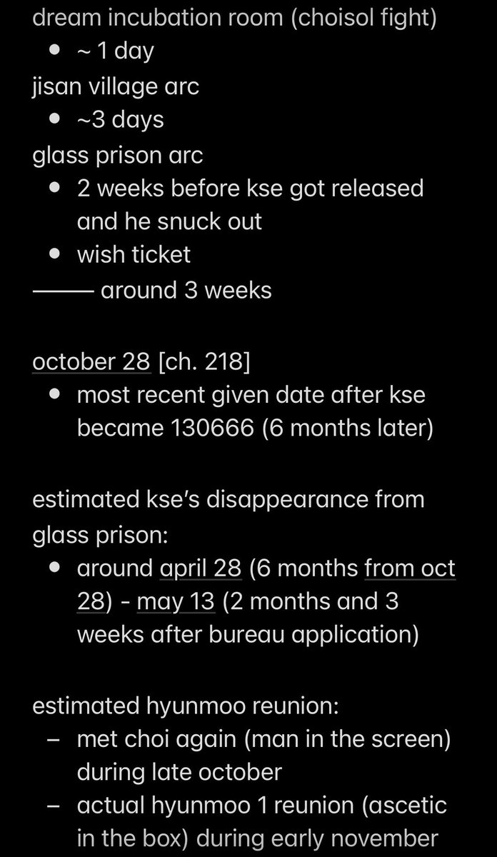 fabled_stars's tweet photo. made a timeline of events during soleum’s infiltration at the bureau (estimate is at least 2 months and 3 weeks) https://t.co/FiLgm758ao