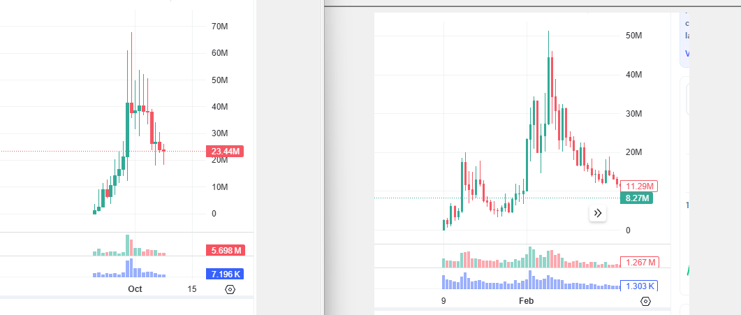 Nitrolemon67's tweet photo. Its crazy how similiar chart $SI and $Buttcoin
had when it launched... I wonder how $SI
will look like in 10-15 days. Its just the beginning...

$SI to the left, and $buttcoin to the right. https://t.co/1EaUnbor6i