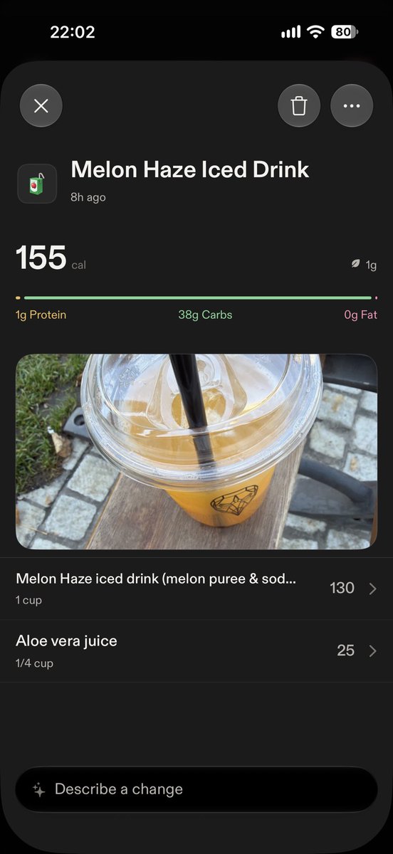 Paul__Ivan's tweet photo. @0xDesigner Or this example it shows 1 cup of melon haze, then if you drill down one cup is actually 350 ml ? That’s not true so, maybe it refers to the container it sees not sure? A bit weird though. https://t.co/HJsCb0ubua